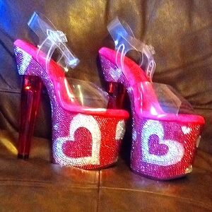 New rhinestone heart shoes